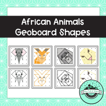 Preview of African Animals Geoboard Task Cards