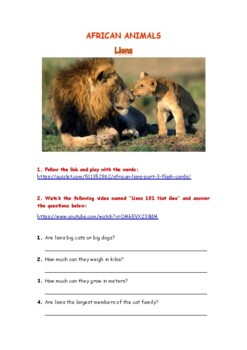 Preview of African Animals: Lions