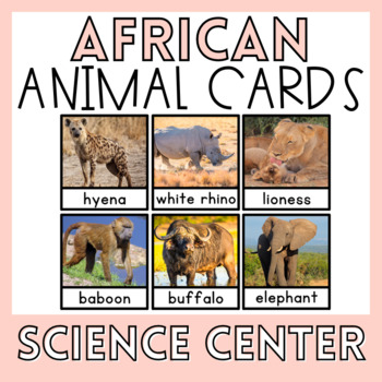 Preview of African Animals Montessori Preschool Science Center Activities