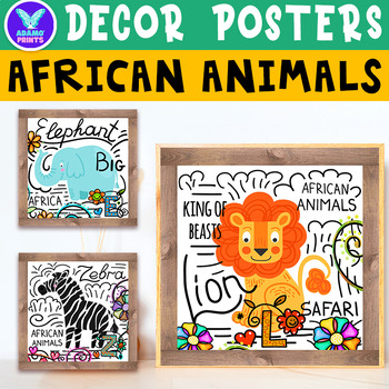Preview of African Animals Posters Fun Science Classroom Decor Bulletin Board Ideas