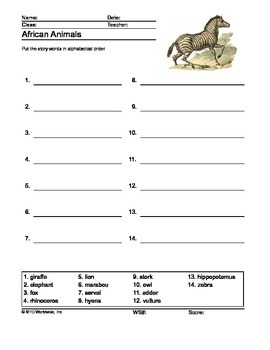 African Animals Printables And Worksheets Bundle By Lesson Machine