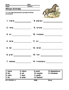 african animals printables and worksheets bundle by lesson machine