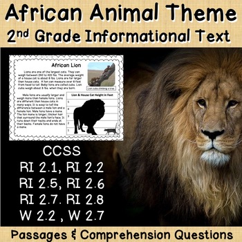 Preview of Informational Text African Animals RI 2.2, RI 2.8, RI 2.7, RI 2.5 & RI 2.9
