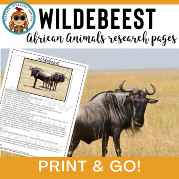 Preview of Wildebeest African Animals Report All About Wildebeests aka gnu animal research