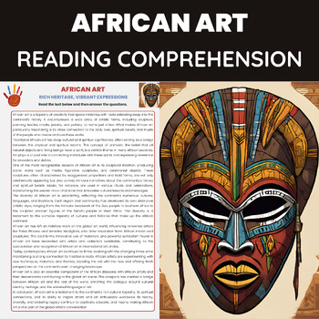 Preview of African Art Reading Reading Comprehension | African Art History