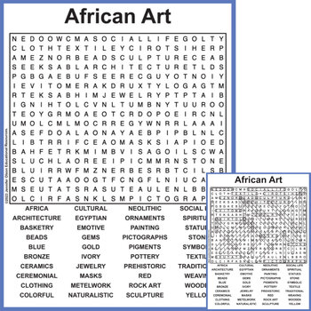 Preview of African Art Word Search