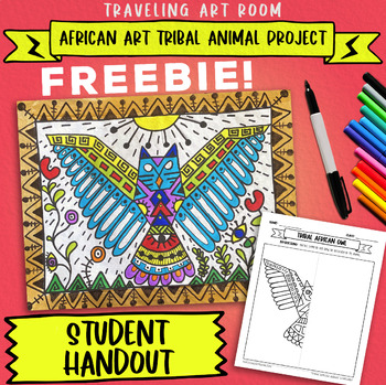 Preview of African Art for kids: Tribal Owl Template