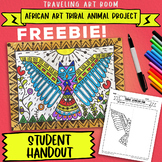 African Art for kids: Tribal Owl Template