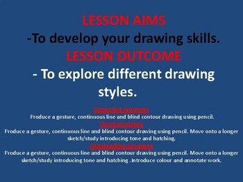Preview of Art lesson- African Art themed drawing skills lesson.