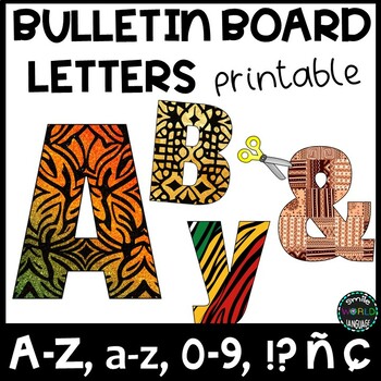 Preview of African Bulletin board letters numbers A-Z a-z 0-9 Ethnic Tribal Black History