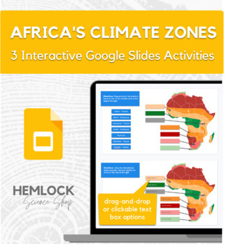 Preview of African Climate Zones - drag-and-drop, labeling activity in Google Slides