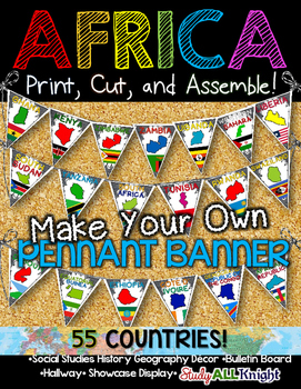 Preview of Africa Classroom Decor Make Your Own Pennant Banner