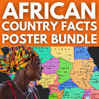 Preview of African Countries 100 Poster BUNDLE | Facts Bulletin Board | Africa Travel Decor