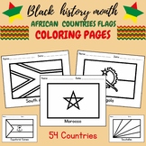 African Countries Flags, Coloring Sheets, Black History Month