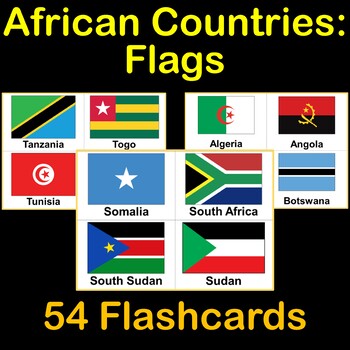 Preview of African Countries - Flags - Flashcards - Fact Sheet