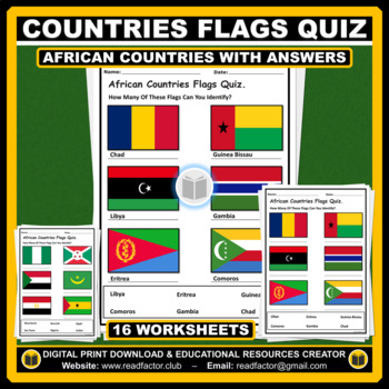 Preview of African Countries Flags Quiz with Answers