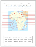 African Countries Labeling Worksheet - Geography