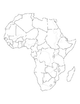 African Countries Map African Countries Outline African Countries Template
