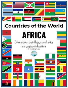 Preview of African Countries Posters, Flashcards, and Memory Game: Country Research Project