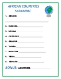 African Countries Word Scramble