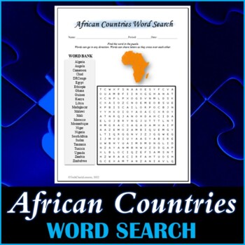 Preview of African Countries Word Search Puzzle