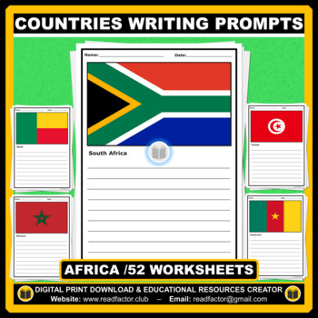 Preview of African Countries Writing Prompts - 52 worksheets