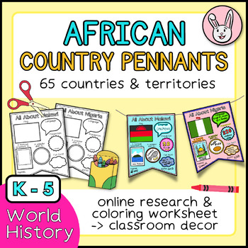 Preview of African Country Pennants | Black History Month, African Heritage Month