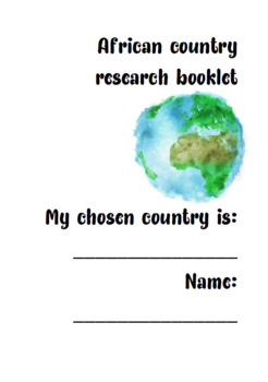 Preview of African Country Study - printable project booklet