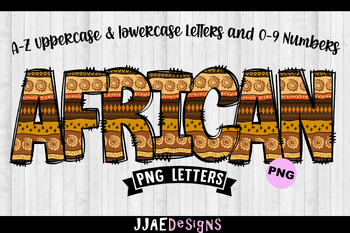 Preview of African Doodle Font (PNG Letters)