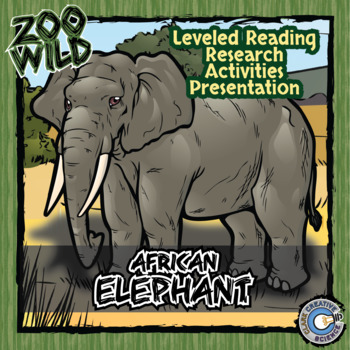 Preview of African Elephant Activities - Leveled Reading, Printables, Slides & Digital INB