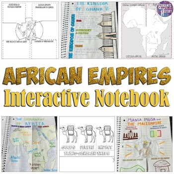 Preview of African Empires Interactive Notebook: Ghana, Mali, Songhai Map Activities
