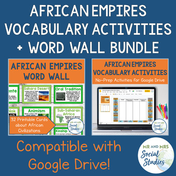 Preview of African Empires Vocabulary Activity Set and Word Wall Bundle