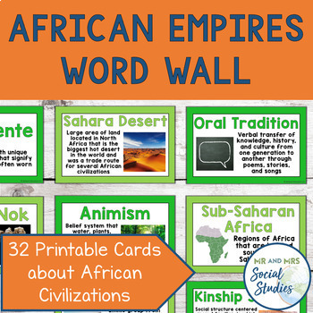 Preview of African Empires Word Wall | West African Kingdoms
