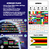 African Flags PNGs, PPT, Flash Cards, and Bingo Boards