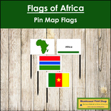 Flags of Africa - Pin Map Flags (color-coded)