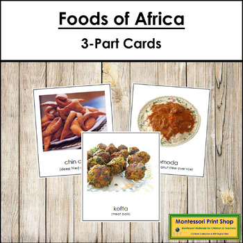 Preview of Foods of Africa 3-Part Cards - Continent Cards