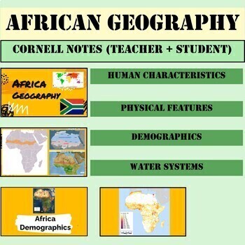 Preview of African Geography Cornell Notes (Teacher + Student Version)