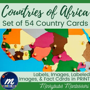 Preview of African Geography Countries of Africa Intro Set of 54 Fast Fact Cards in PRINT