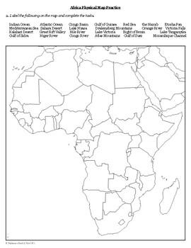 African Geography Map Activity By Stephanie's History Store 