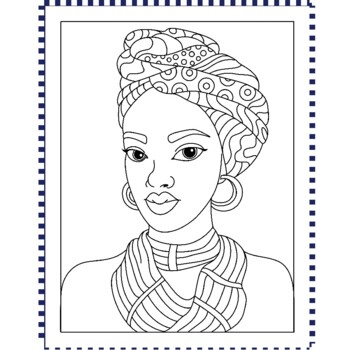 African Girl Black Woman Coloring Pages by Felixes | TPT