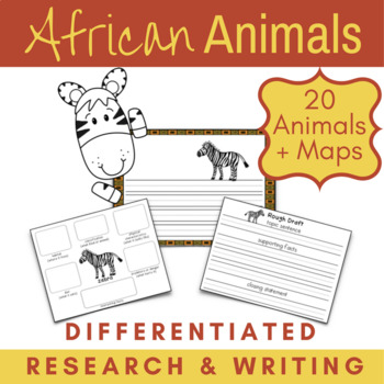 African Animals Habitats Research, Writing, Maps, and Crafts | TPT