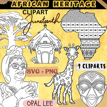 Preview of African Heritage Cliparts for Juneteenth Day Celebration PNG & SVG