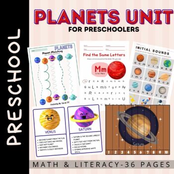 Preview of Planets Theme Unit | Preschool Worksheet Activities