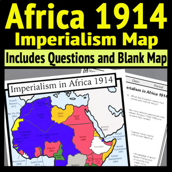 African Imperialism 1914 Map Questions By Shoestring Hill Tpt