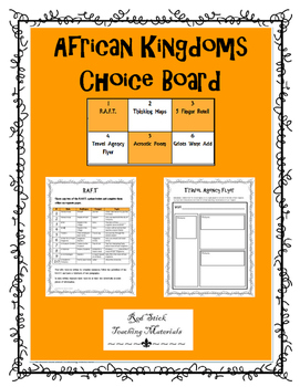 Preview of African Kingdoms Choice Board