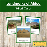 Landmarks of Africa 3-Part Cards (color borders) - Contine