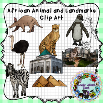 Preview of African Landmarks and Animals Clip Art