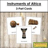 Musical Instruments of Africa 3-Part Cards - Continent Cards