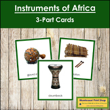 Musical Instruments of Africa 3-Part Cards (color borders)