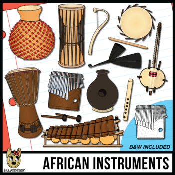 Preview of African Musical Instruments Clip Art
